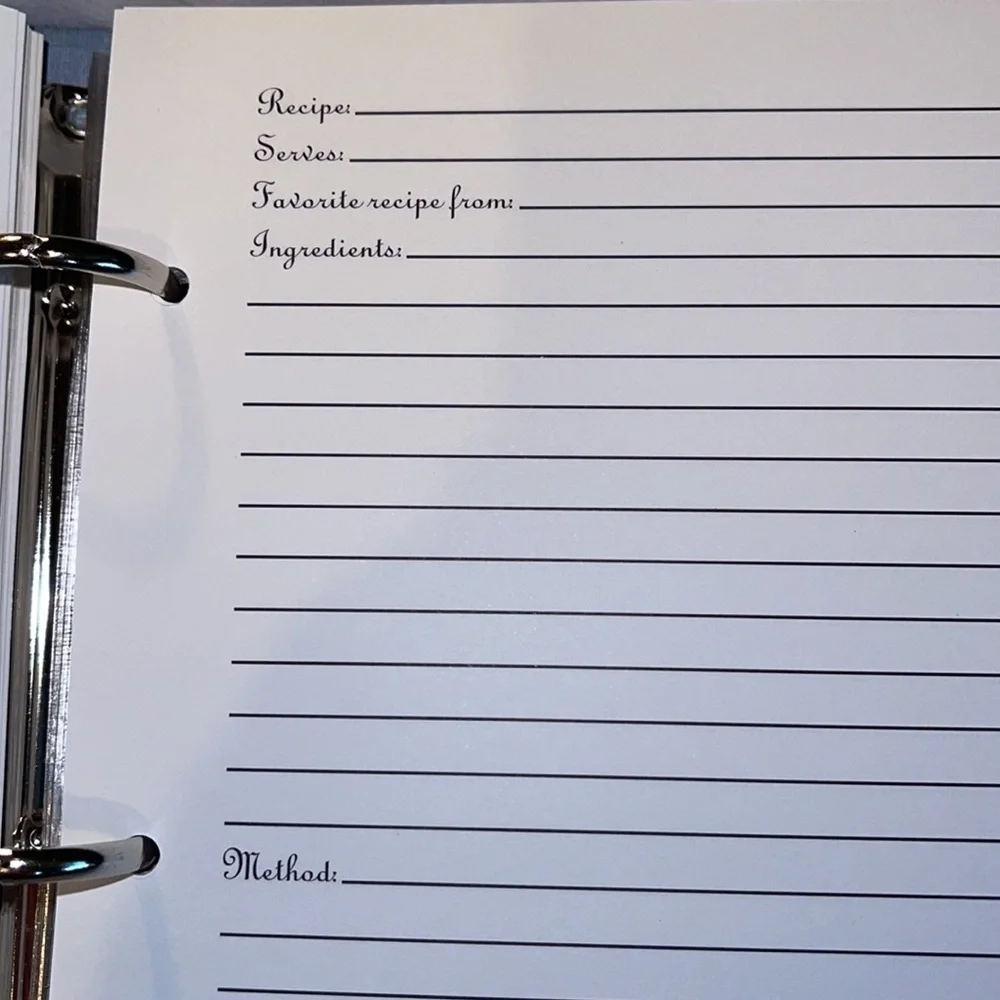 Cherry theme new cookbook with dividers & cooking tips